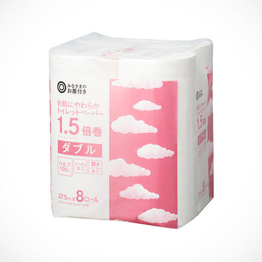 394円／みなさまのお墨付き お肌にやわらかトイレットペーパー 1.5倍巻 ダブル 37.5m×8ロール