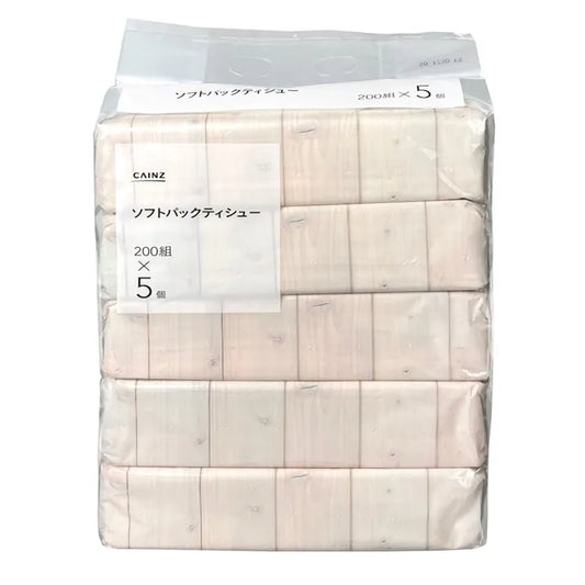 348円／カインズ ソフトパックティシュー 200組×5個パック