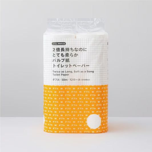 723円/くらしWelcia 2倍長持ちなのにとても柔らかパルプ紙トイレットペーパーダブル 50M 12ロール