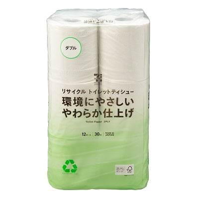 393円/リサイクルトイレットティシュー 環境にやさしいやわらか仕上げ 12ロール ダブル